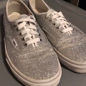 Silver sparkly Vans